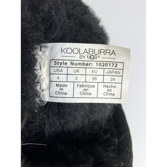 Koolaburra UGG Boots Girls Sz 4 Black Sherpa Boots Outdoor Fall Winter - Picture 8 of 8